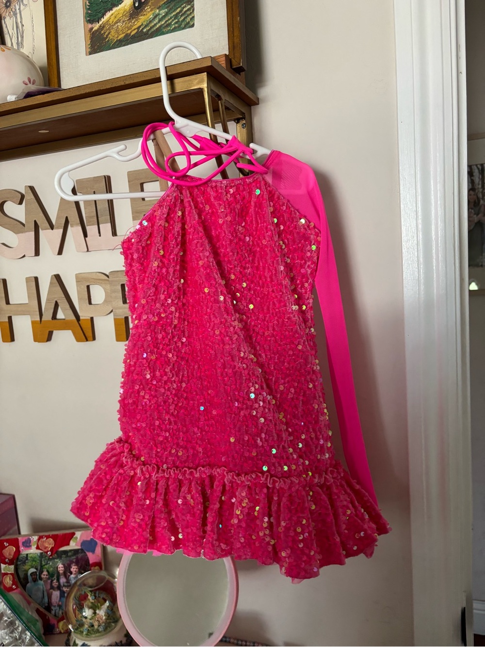 Revolution Hot Pink Sequin Halter Dance Dress